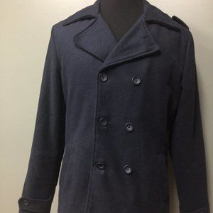Aeropostale Pea Coat Men's Medium Navy Blue